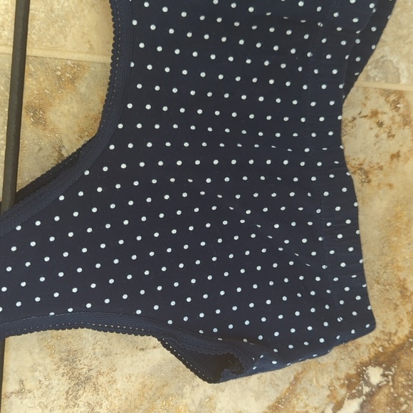 Medium Navy Blue White Polka Dot Cakye Nursing Bra Breastfeeding Pumping - Picture 5 of 7